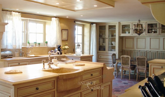 French farmhouse limestone sink