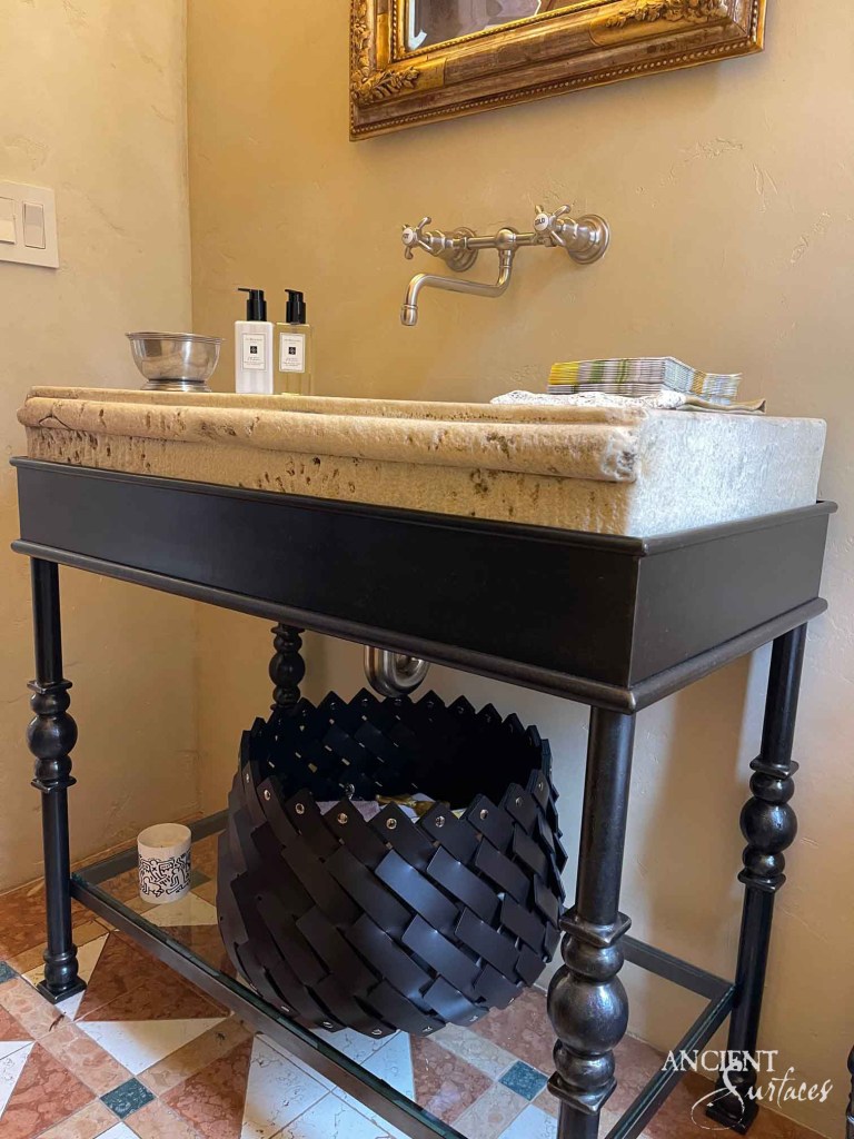 Ancient Surfaces
Antique Limestone Sinks
Inlaid Stone Sinks
Ancient Stone Basin
Vintage Stone Sink 
Reclaimed Farmhouse Sink
weathered
rustic
historic
authenticity
reclaimed
sustainable
patina
durability
classic
ageless.
Powder Room