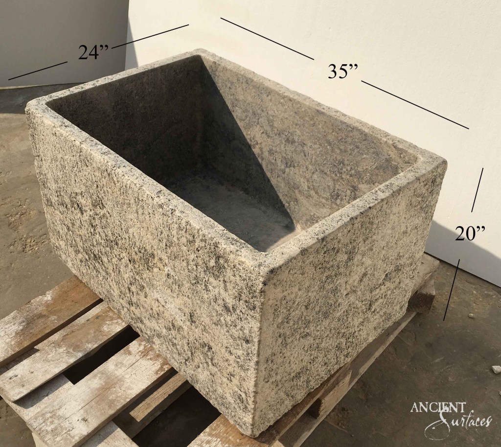 Ancient Surfaces
Antique Limestone Trough
Ancient Stone Basin
Vintage Stone Sink 
Reclaimed Farmhouse Sink
weathered
rustic
historic
authenticity
reclaimed
sustainable
patina
durability
classic
ageless.